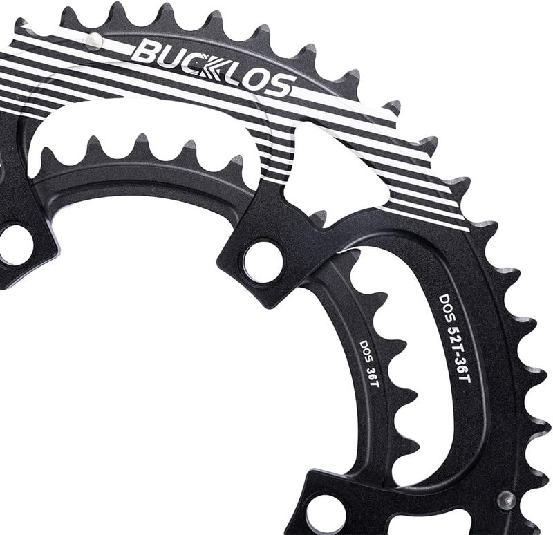 BUCKLOS 110BCD Bike Chainring Set with Pin, Double Round 5 Bolts Aluminum Chainring 50T 34T 52T 36T 53T 39T for Road Bike Bicycle Fits 8 9 10 11 Speed Chains - Image 5